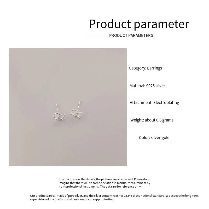 925 sterling silver cute small hollow cross love earrings