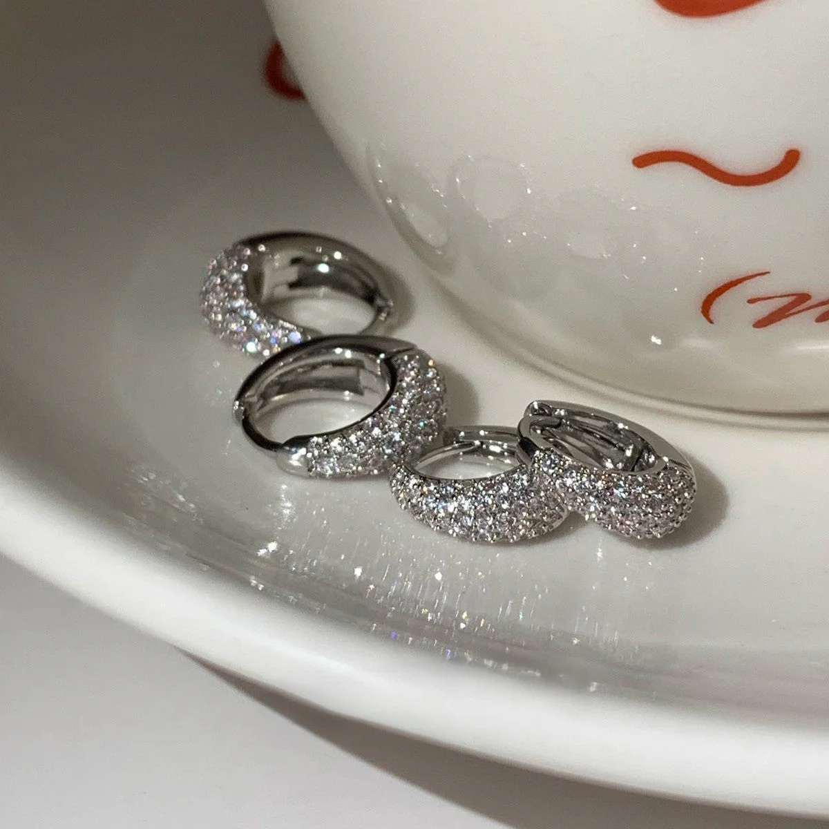 Zircon Full Diamond Circle Earrings