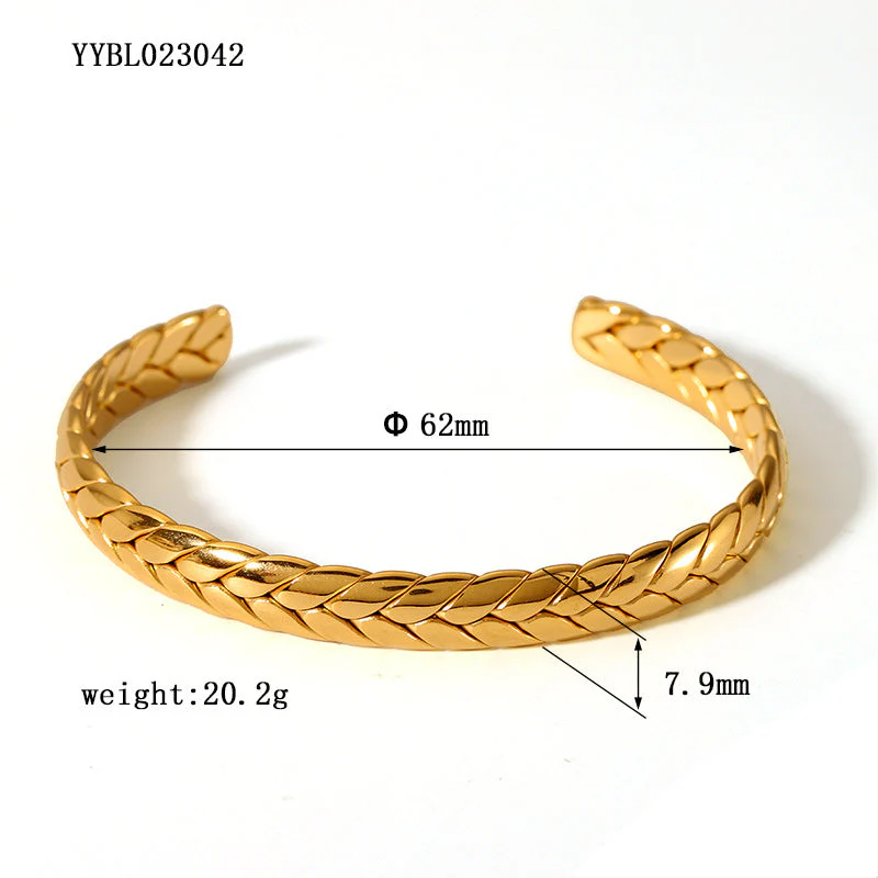 Stainless steel knotted bracelet colorfast 18K gold-plated titanium steel