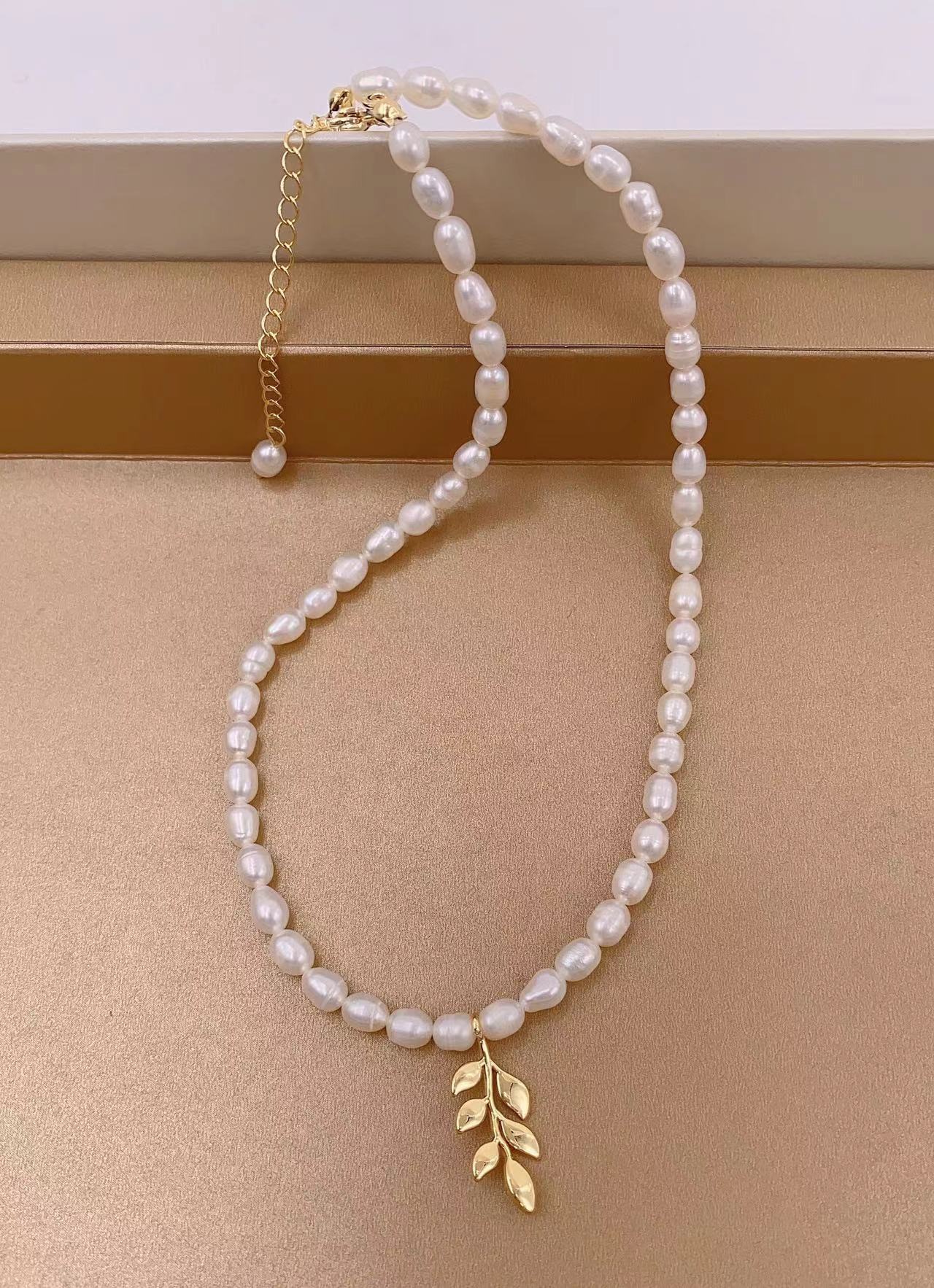 Freshwater pearl necklace Baroque irregular zircon sweater chain