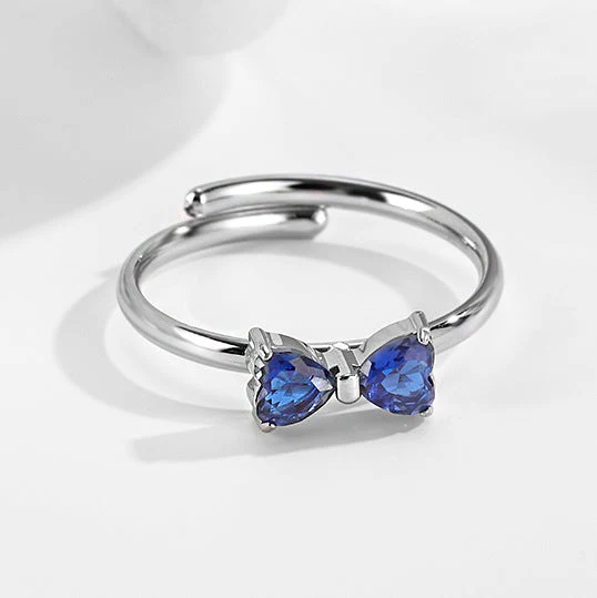 Stainless steel bow adjustable titanium ring does not fade