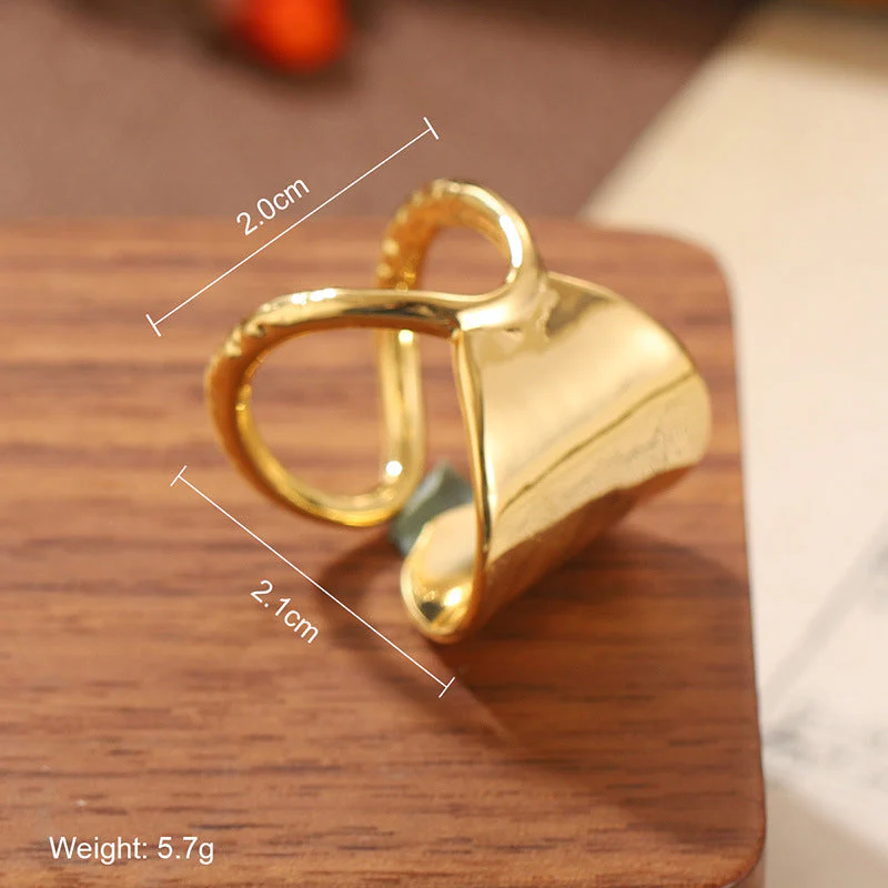 Natural stone geometric ring