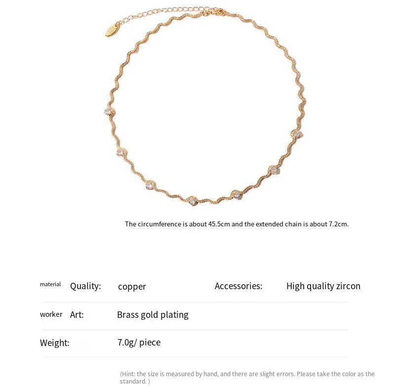 Zircon Embellished Irregular Chain Necklace