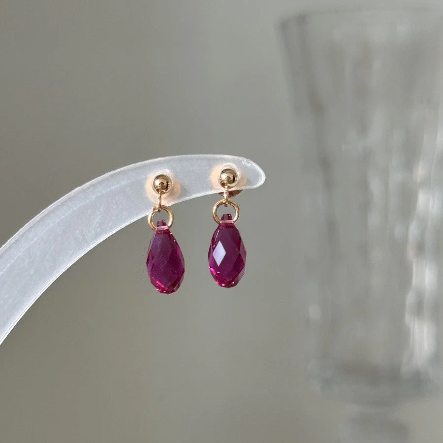 Hand-made Swarovski multicolor crystal earrings S925 silver needle