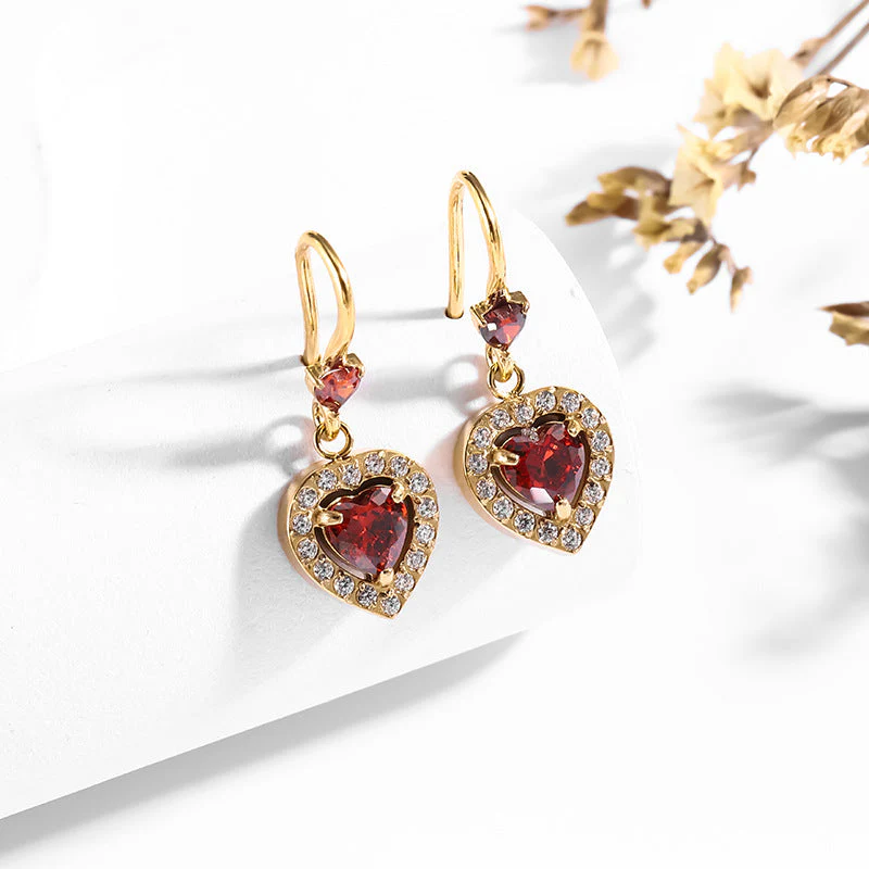 Zircon-inlaid 18K stainless steel stud gold titanium steel earrings