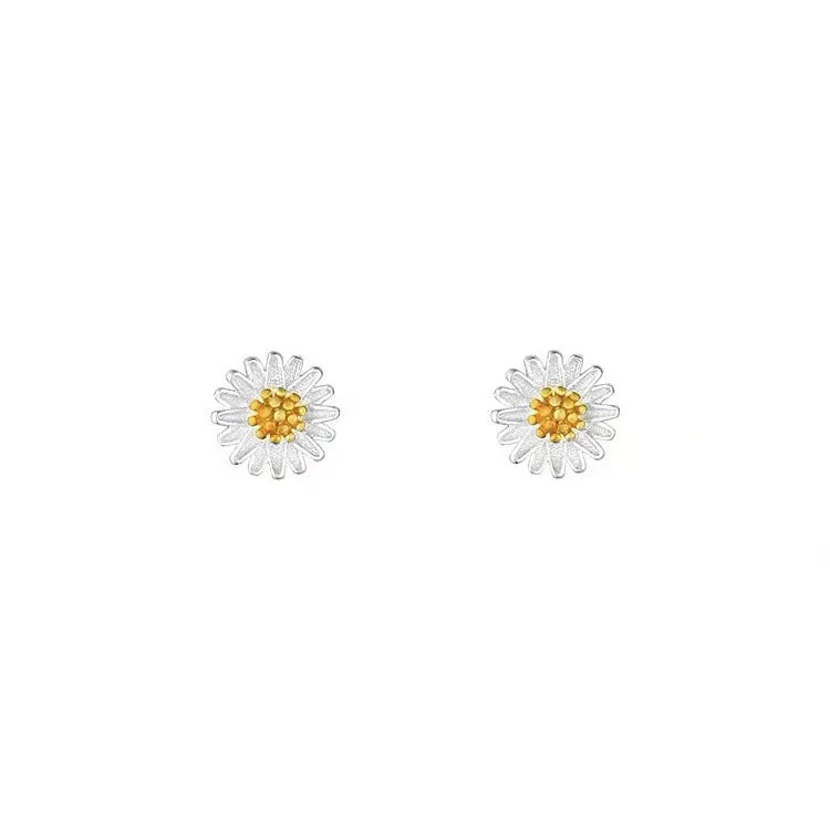 S925 sterling silver daisy earrings