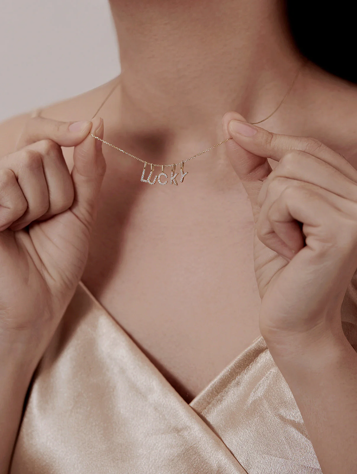 Your name ~S925 sterling silver plated with 14K gold 26 letters necklace pendant cute mini couple DIY