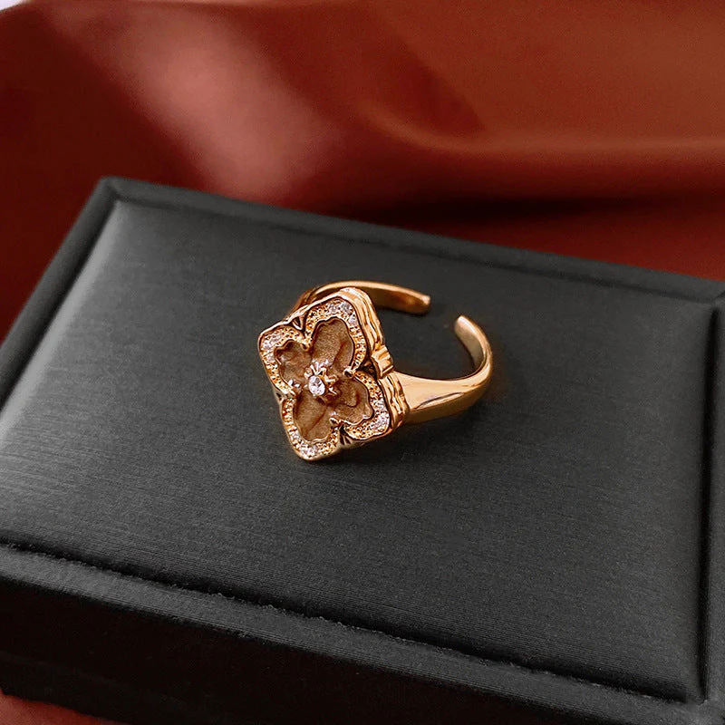 Real gold electroplated zircon split ring