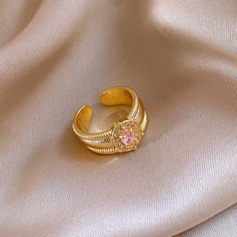 Real gold electroplated zircon split ring