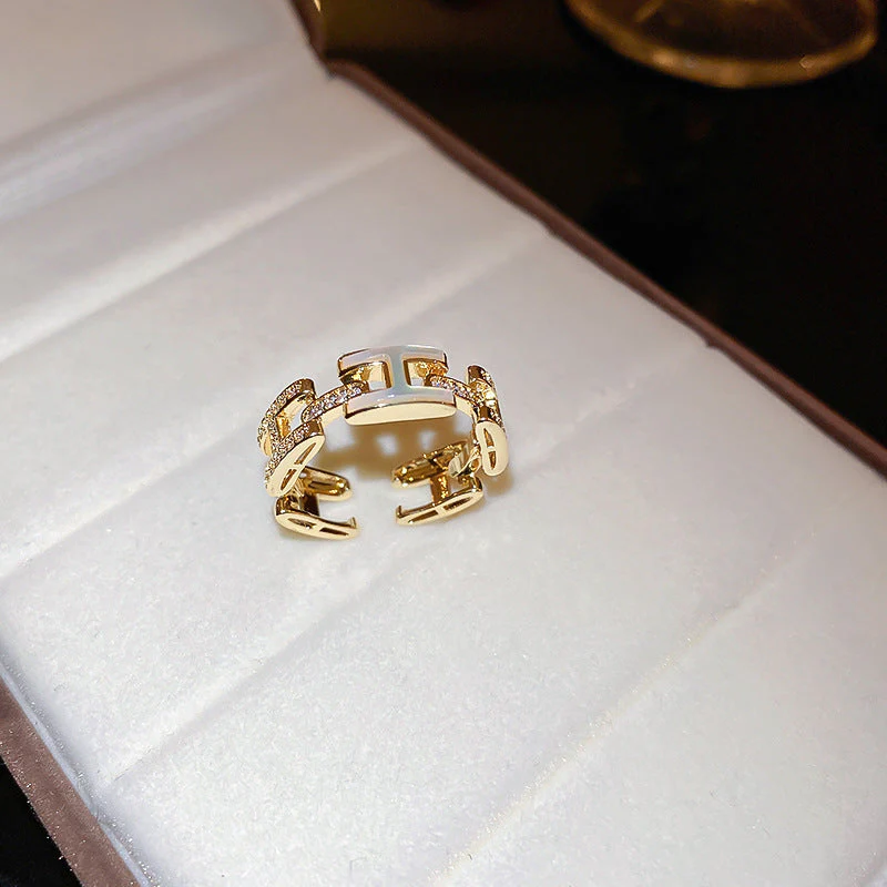 Real gold electroplated zircon split ring