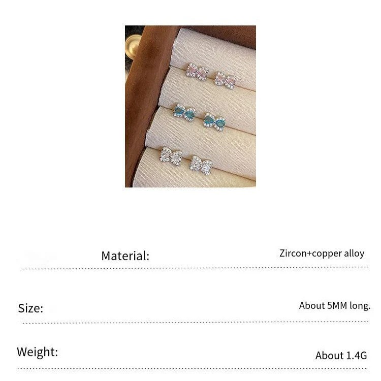 Super Flash Zircon Bow Earrings