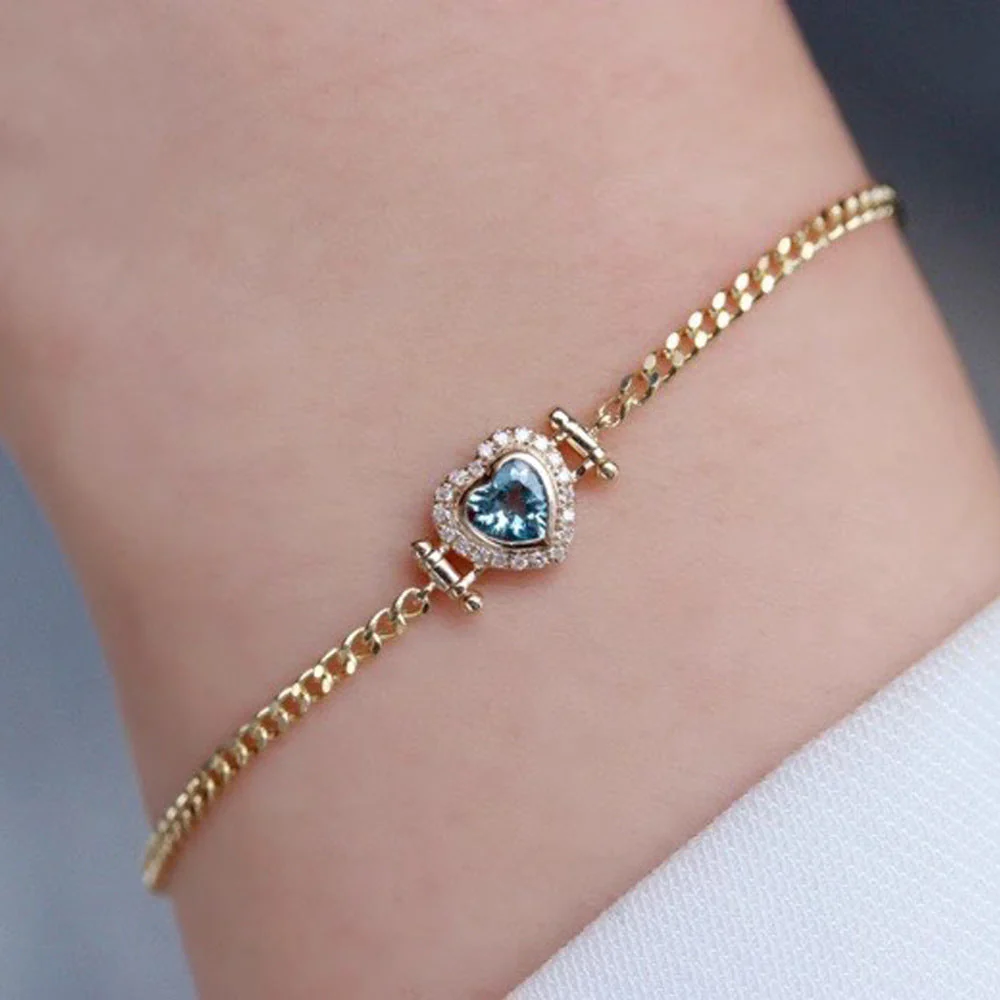 S925 sterling silver heart-shaped bracelet