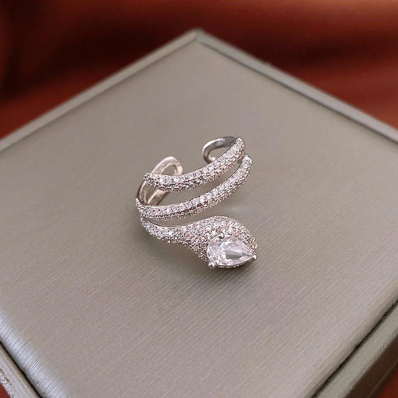 Real gold electroplated zircon split ring