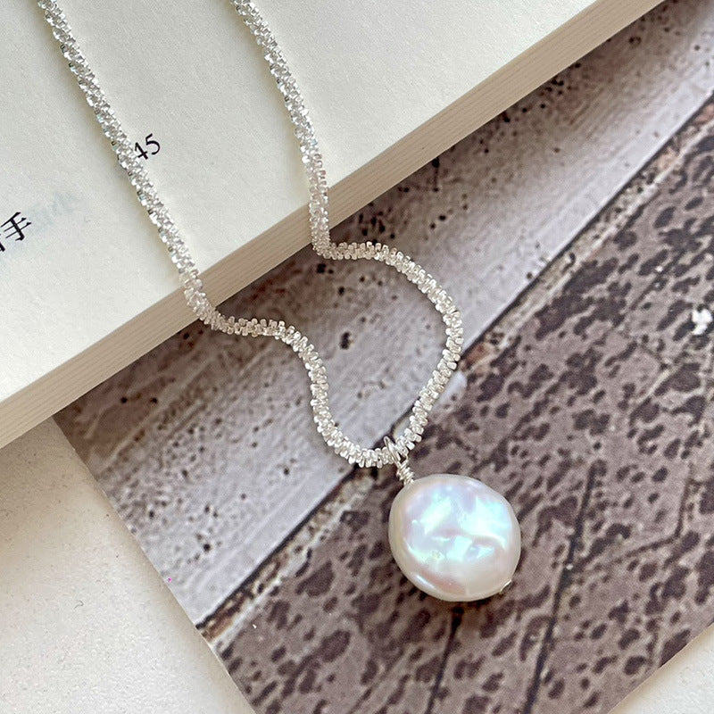 S925 Sterling Silver Baroque Freshwater Pearl Necklace