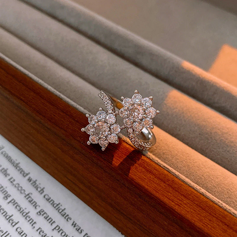 Real gold electroplated zircon split ring