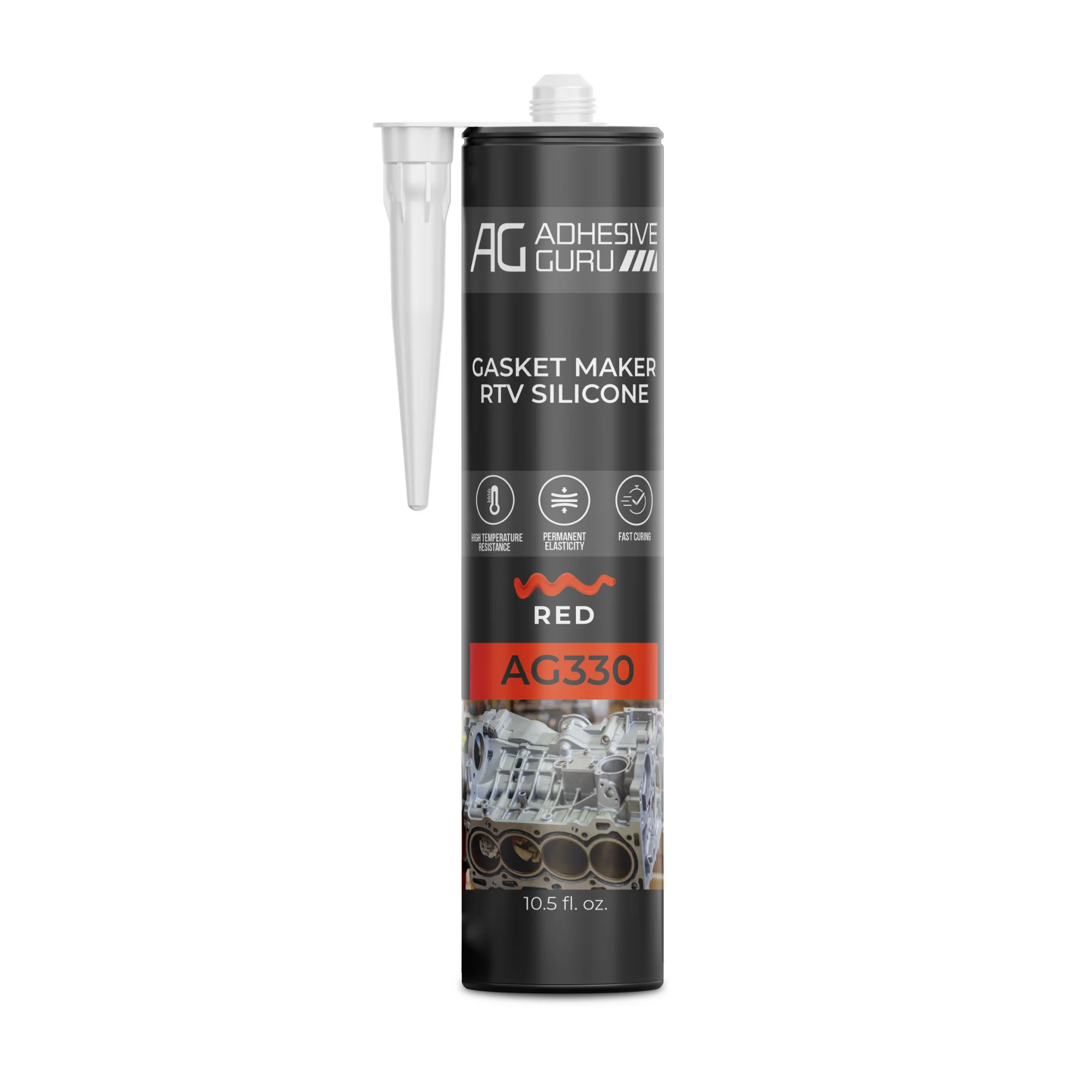 AG - Gasket Maker RTV Silicone - 10.5 fl oz - Red - AG330