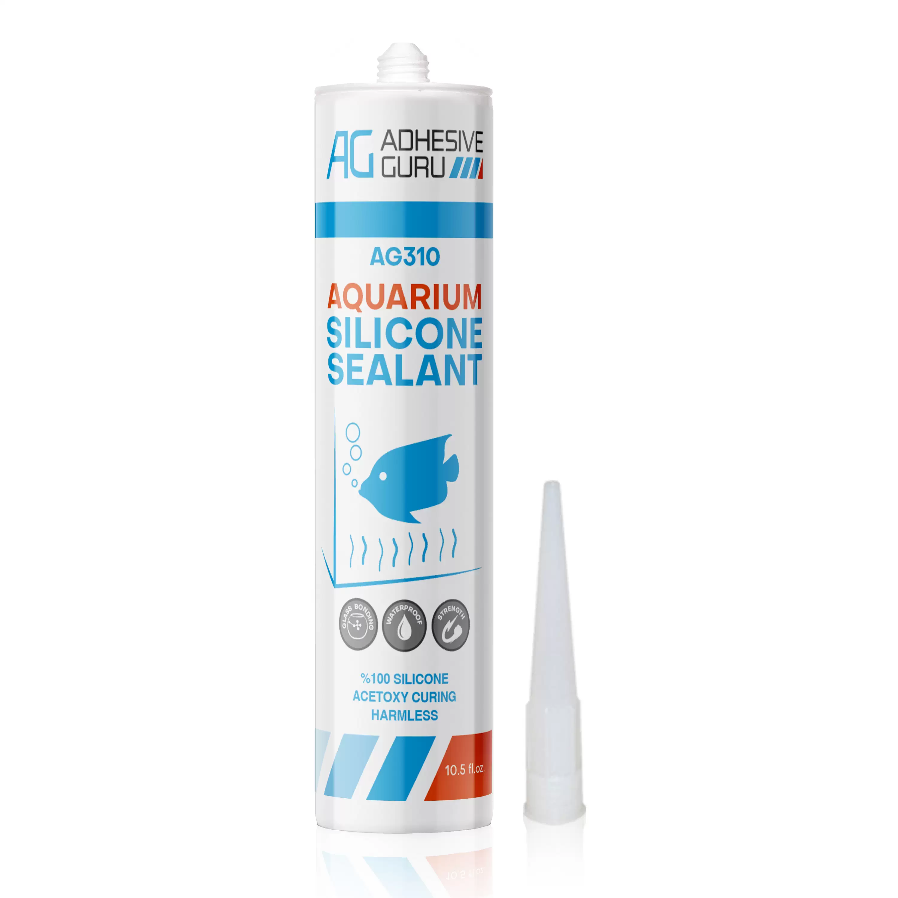 Aquarium Silicone Sealant - Clear - 10.5 fl oz - ADHESIVE GURU - AG310