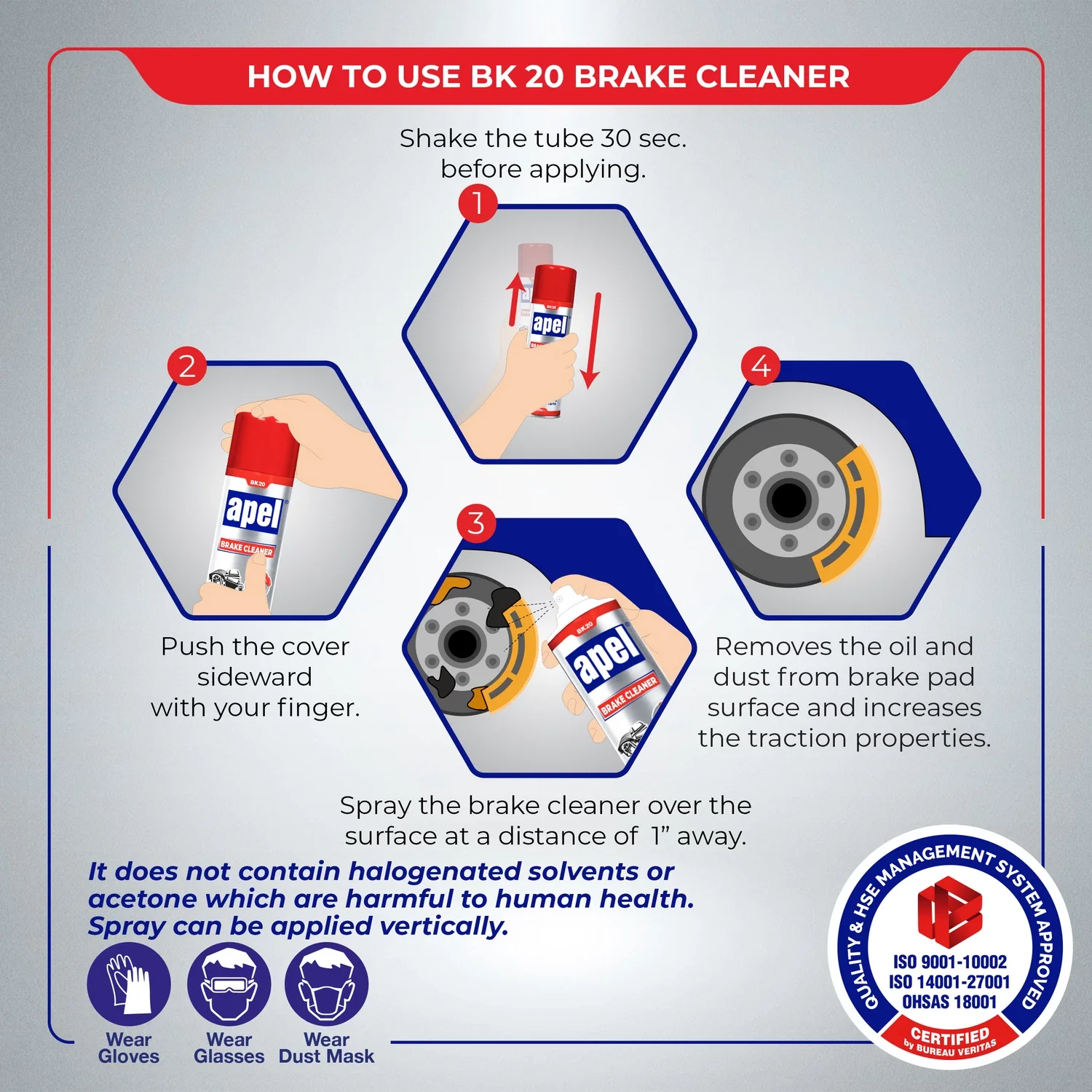APEL BK20 Brake Parts Cleaner 15.1 fl oz