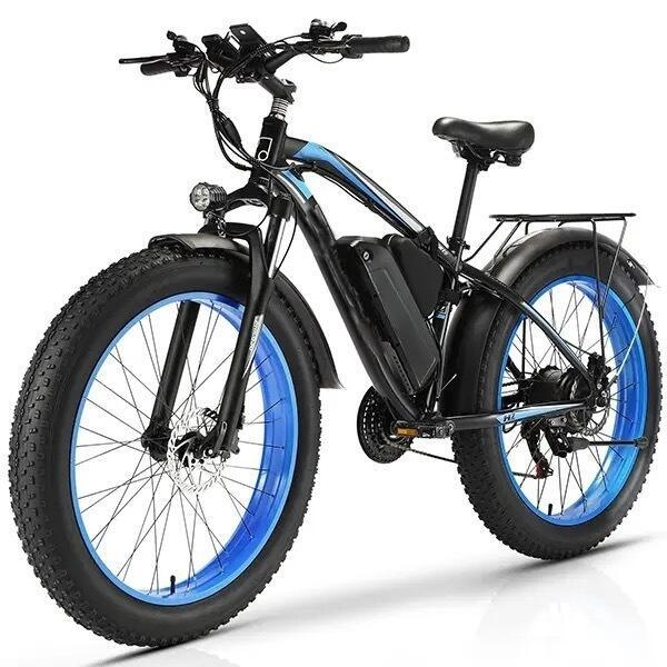 Wide tire electric bike with 1000W 48V/17.5Ah removable battery 31MPH