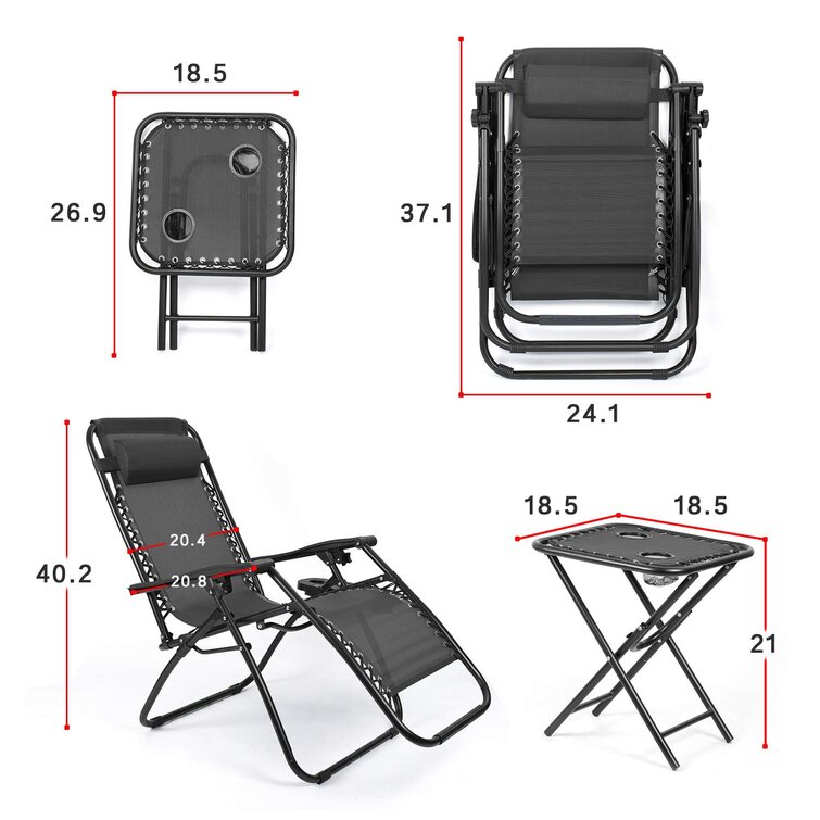 Gavyn Reclining/Folding Zero Gravity Chair with Cushion