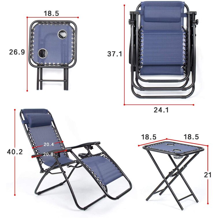 Gavyn Reclining/Folding Zero Gravity Chair with Cushion