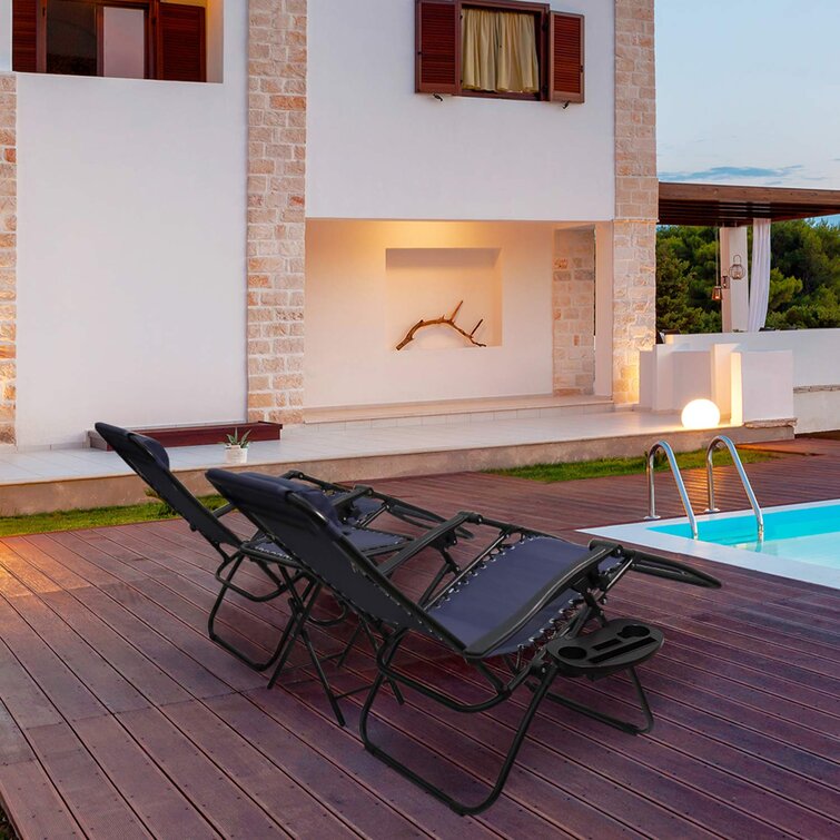 Gavyn Reclining/Folding Zero Gravity Chair with Cushion