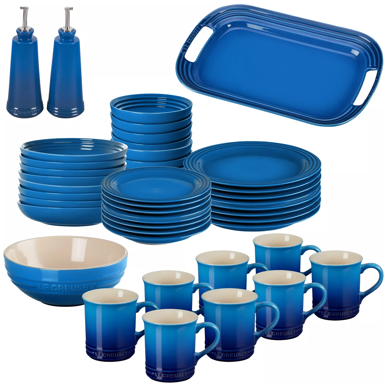 🔥Le Creuset Cookware Cast Iron Pots And Pans Dinnerware Ultimate Set 100 Pieces!