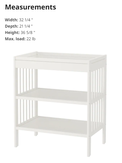 GULLIVER Changing table(LIMITED QUANTITIES WHILE SUPPLIES LAST)
