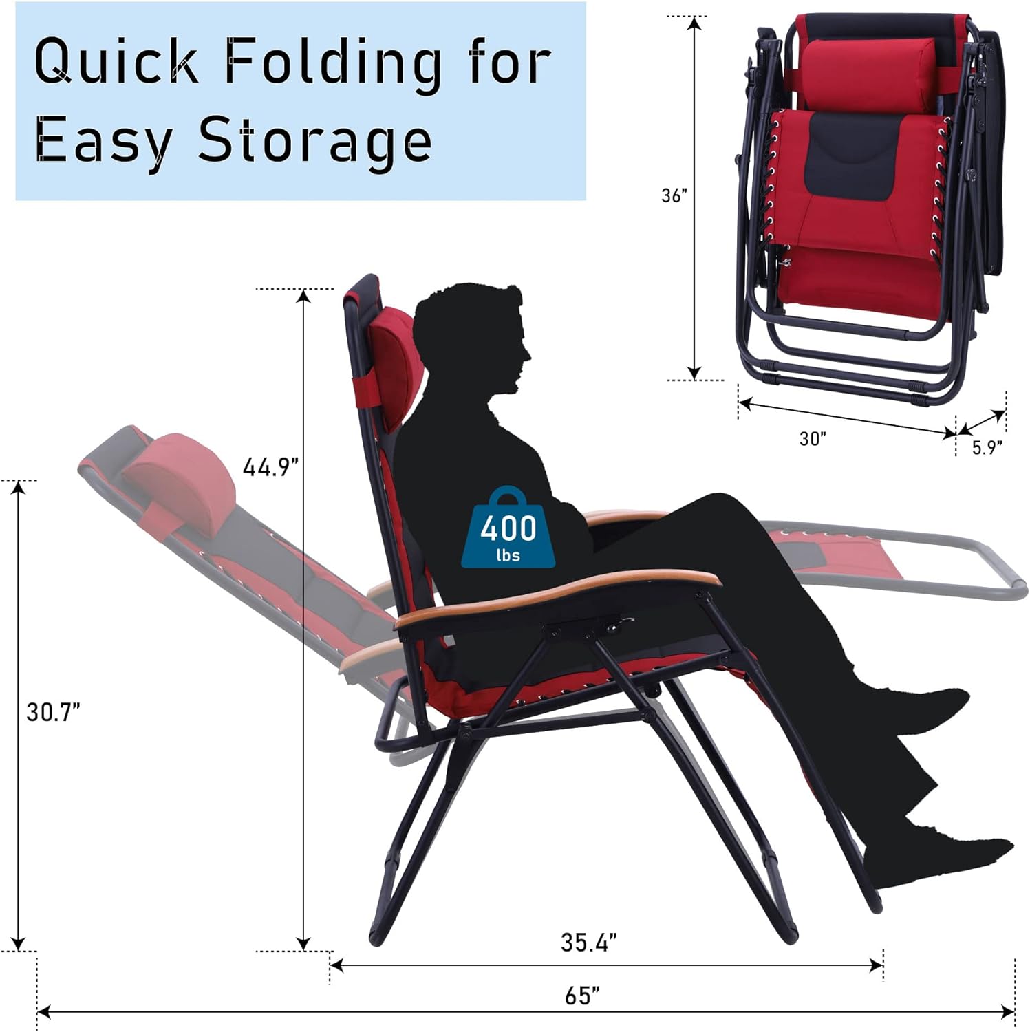 BUY 1 GET 1 FREEOversize XL Padded Zero Gravity Lounge Chair Wide Armrest Adjustable Recliner with Cup Holder