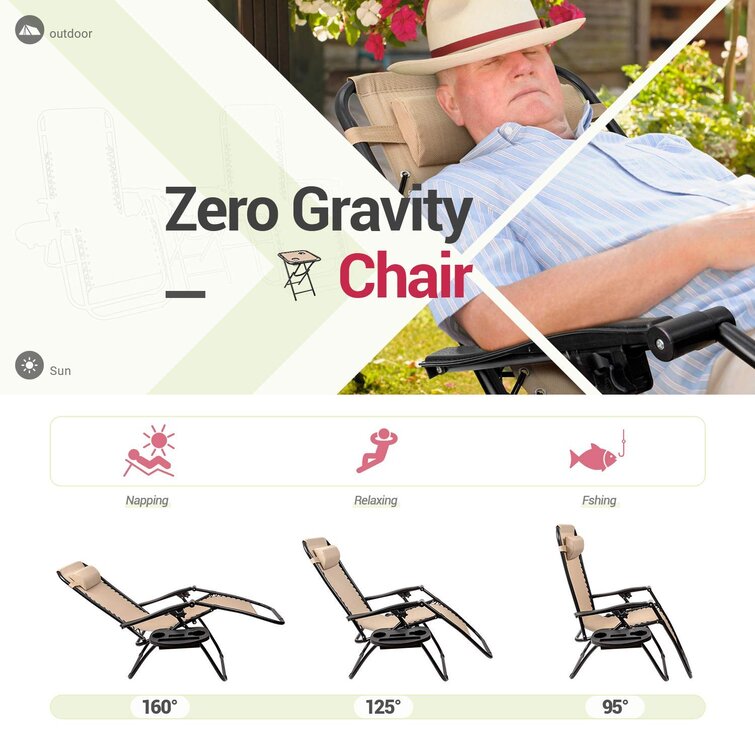 Gavyn Reclining/Folding Zero Gravity Chair with Cushion