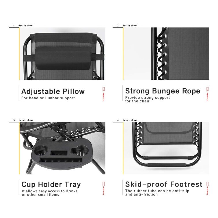 Gavyn Reclining/Folding Zero Gravity Chair with Cushion