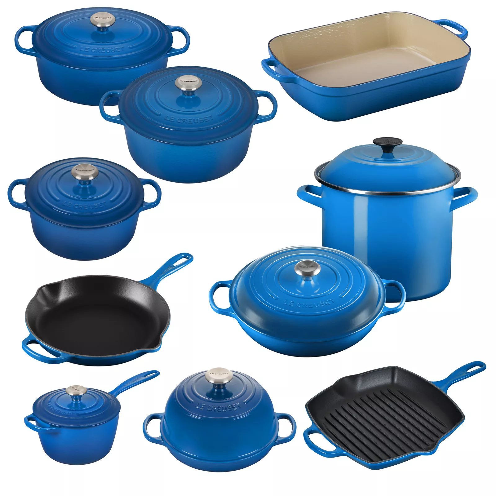 🔥Le Creuset Cookware Cast Iron Pots And Pans Dinnerware Ultimate Set 100 Pieces!