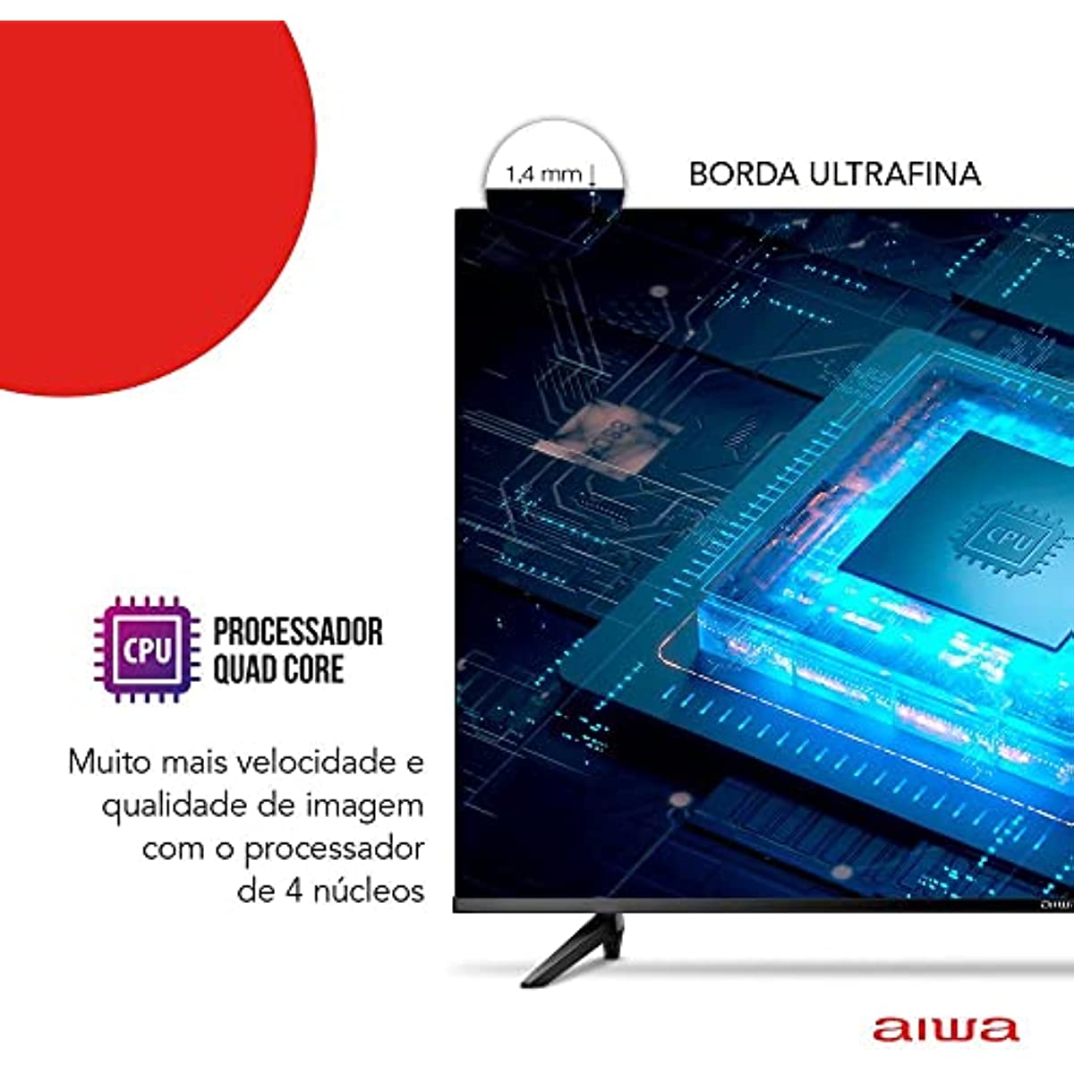 SmartTV Aiwa 50” 4K, Borda Ultrafina, HDR10, Dolby Áudio - AWS-TV-50-BL-01 TV 50