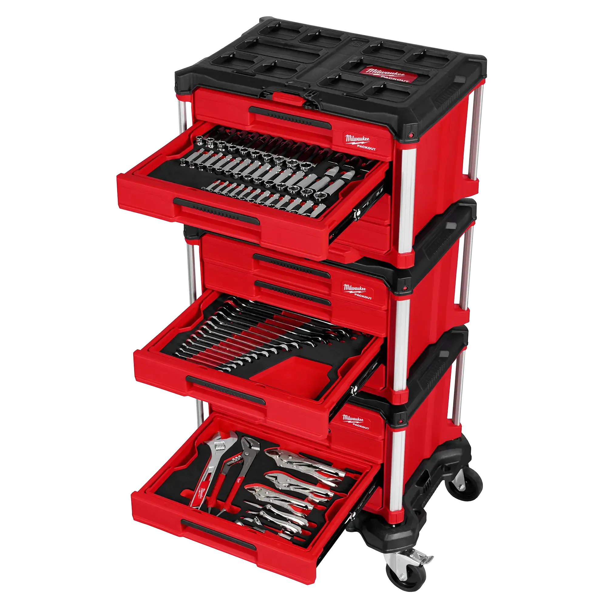 🔥🔥🔥Clearance Sale -366-pc Master Mechanics Hand Tool Set with PACKOUTTM Drawers and Dolly