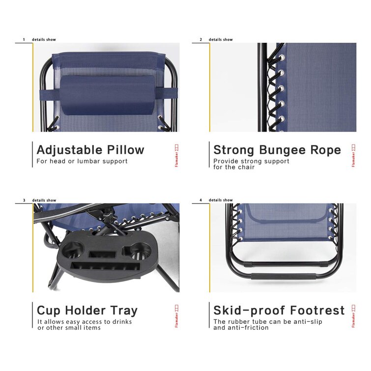 Gavyn Reclining/Folding Zero Gravity Chair with Cushion