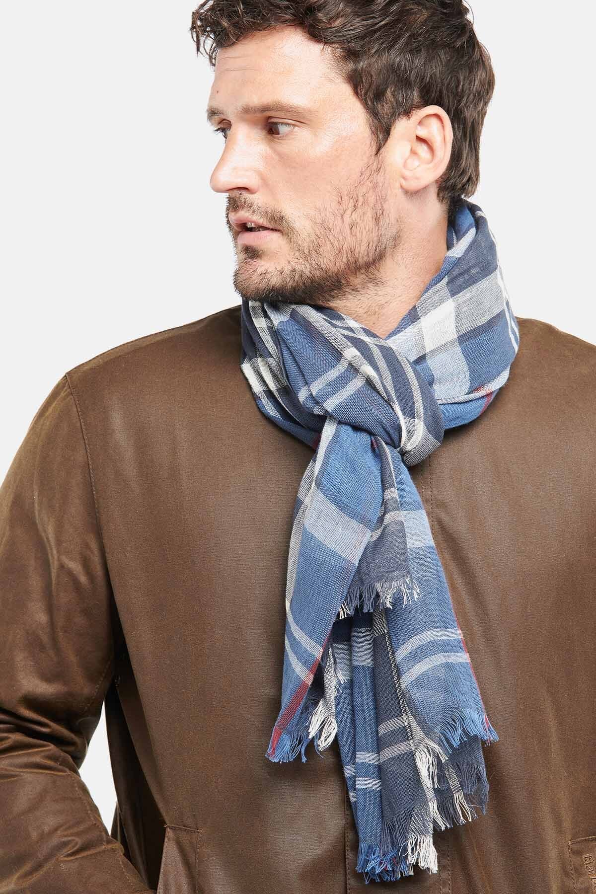 Tartan Welton scarf - SUMMER NAVY