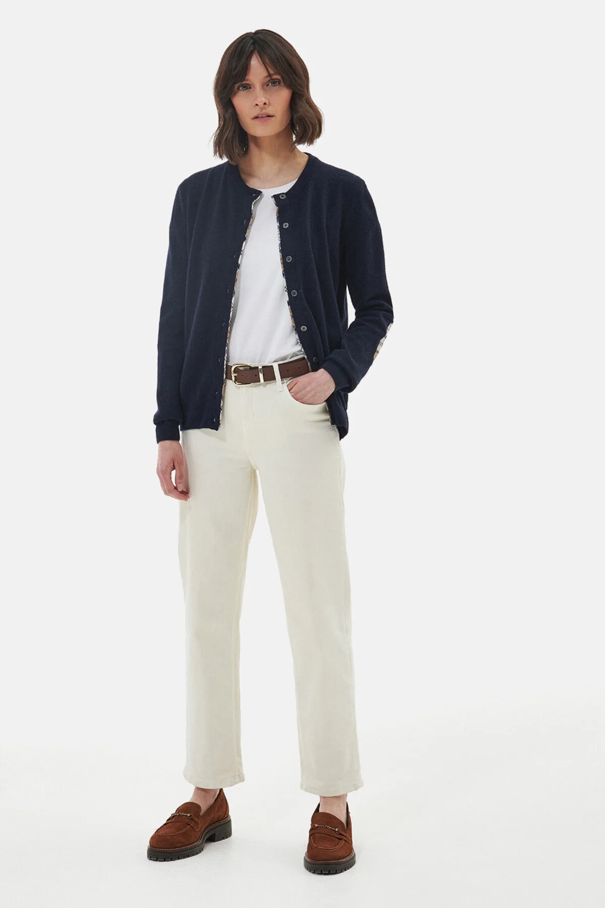 Pendle Cardigan - NAVY/FAWN