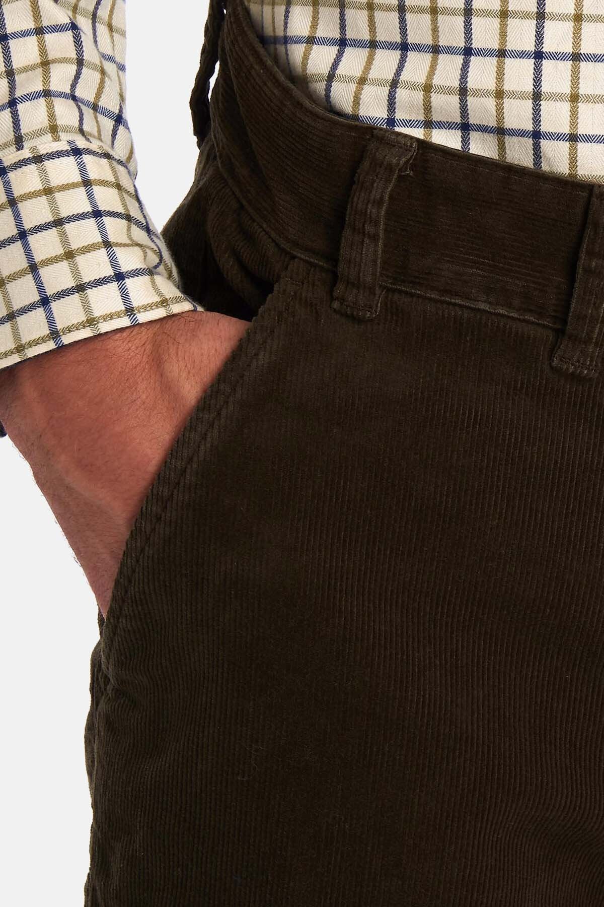 Neuston Stretch Cord Trouser - DK OLIVE