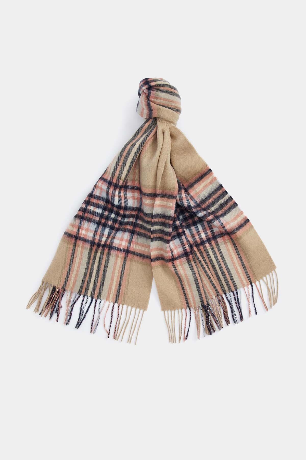 Lonnen Check Scarf - WHITE PEPPER