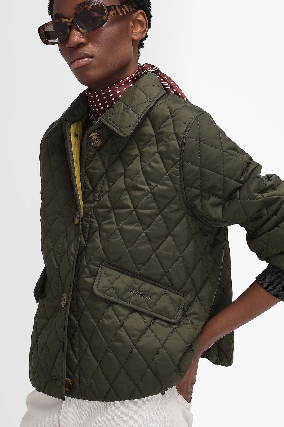 The Edit by Alexa Jamie Quilted Jacket - OLIVE/POLLEN