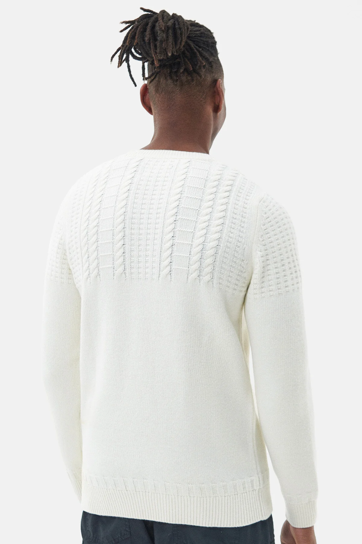 Foremast Knitted Crew Neck Jumper - WHISPER WHITE