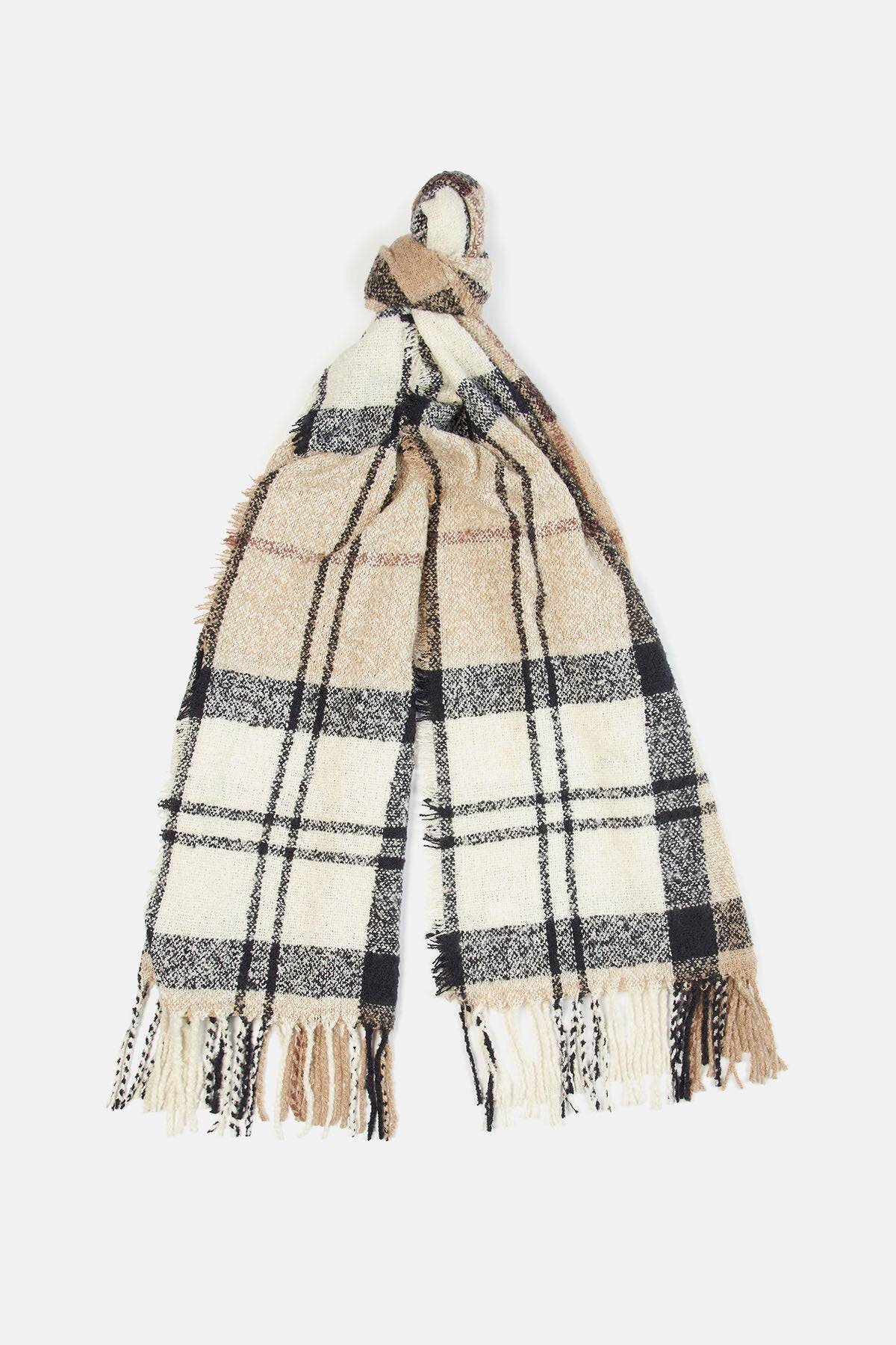 Tartan Boucle Scarf - ROSEWOOD