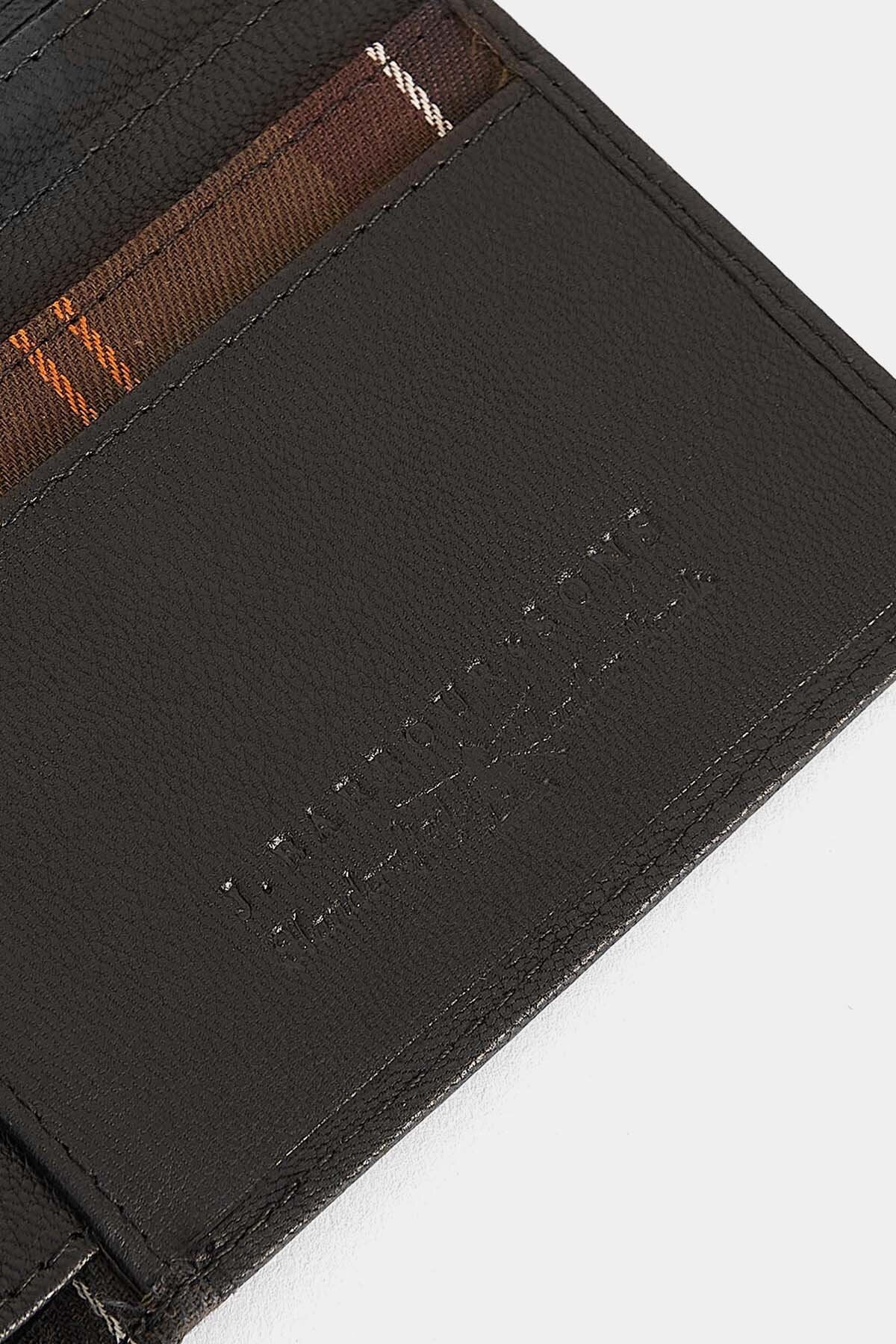 Leather/Tartan Wallet & Card Holder Gift Set - BLACK/CLASSIC TARTAN