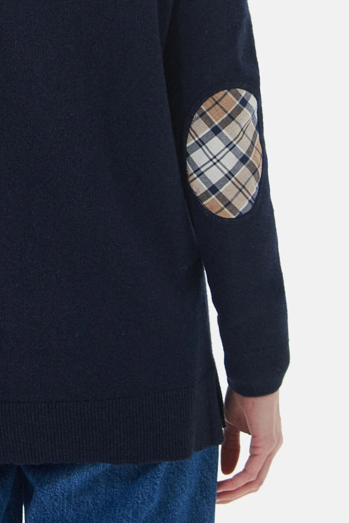 Pendle Crew Knit Sweatshirt - NAVY/FAWN