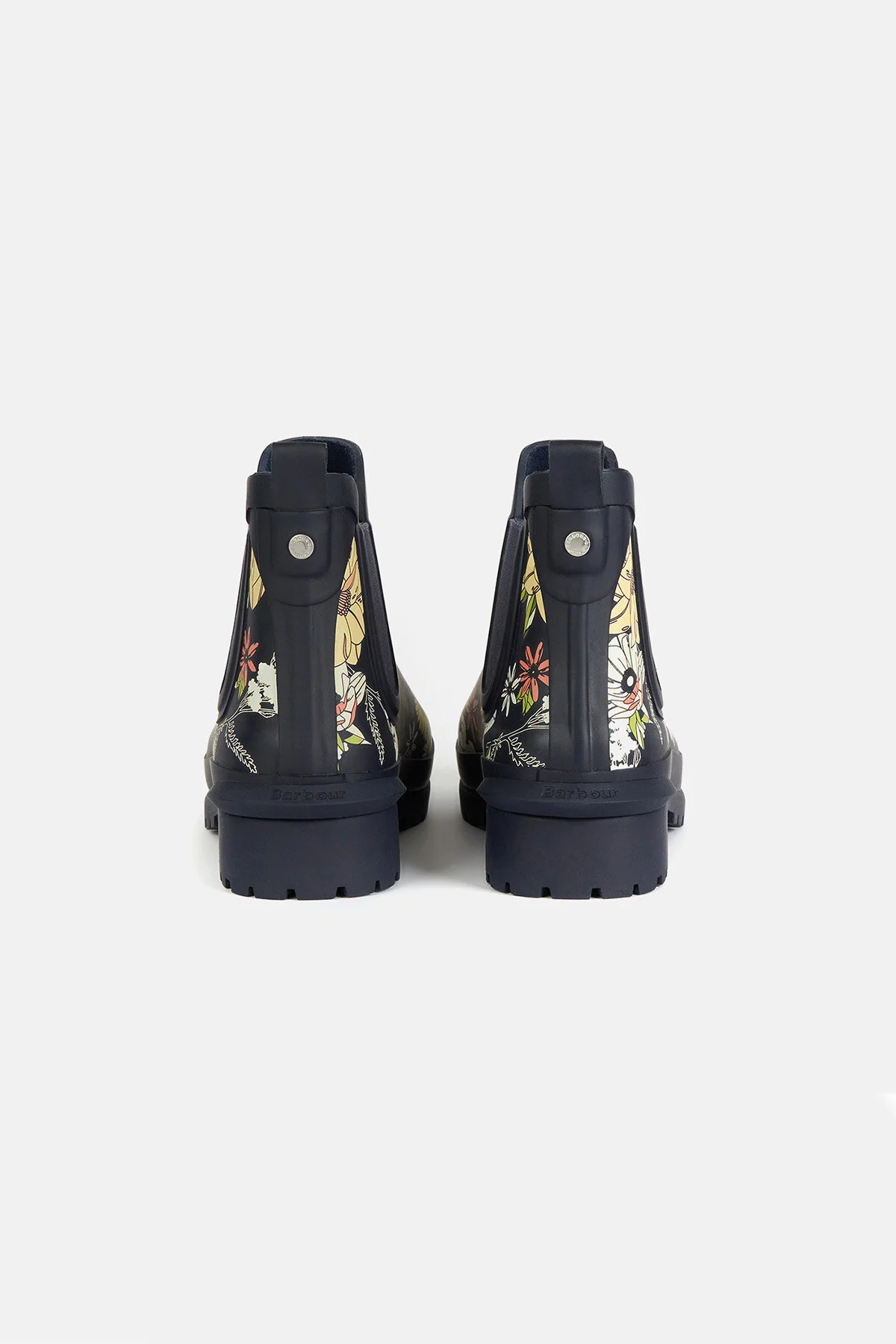 Wilton Logo Wellington Ankle Boots - NAVY FLORAL
