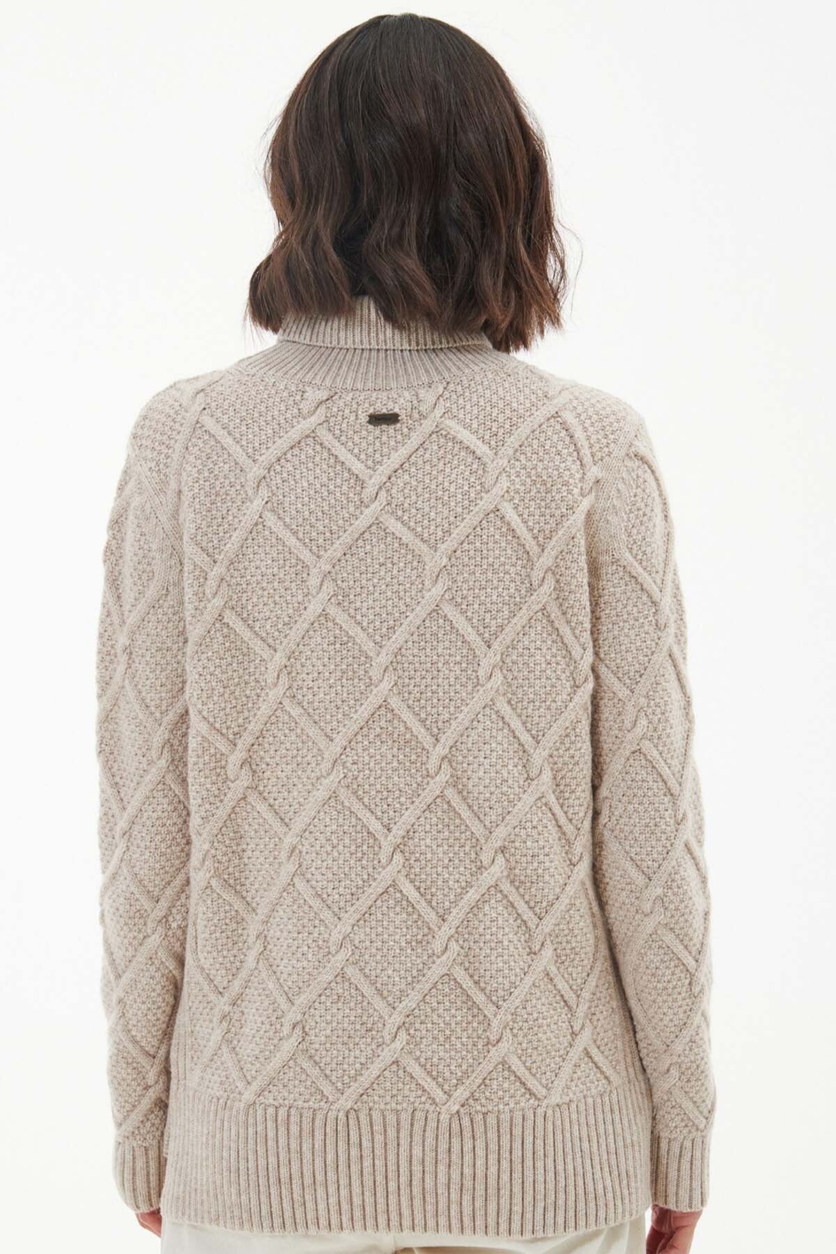 Burne Roll Neck Knit Sweatshirt - OATMEAL