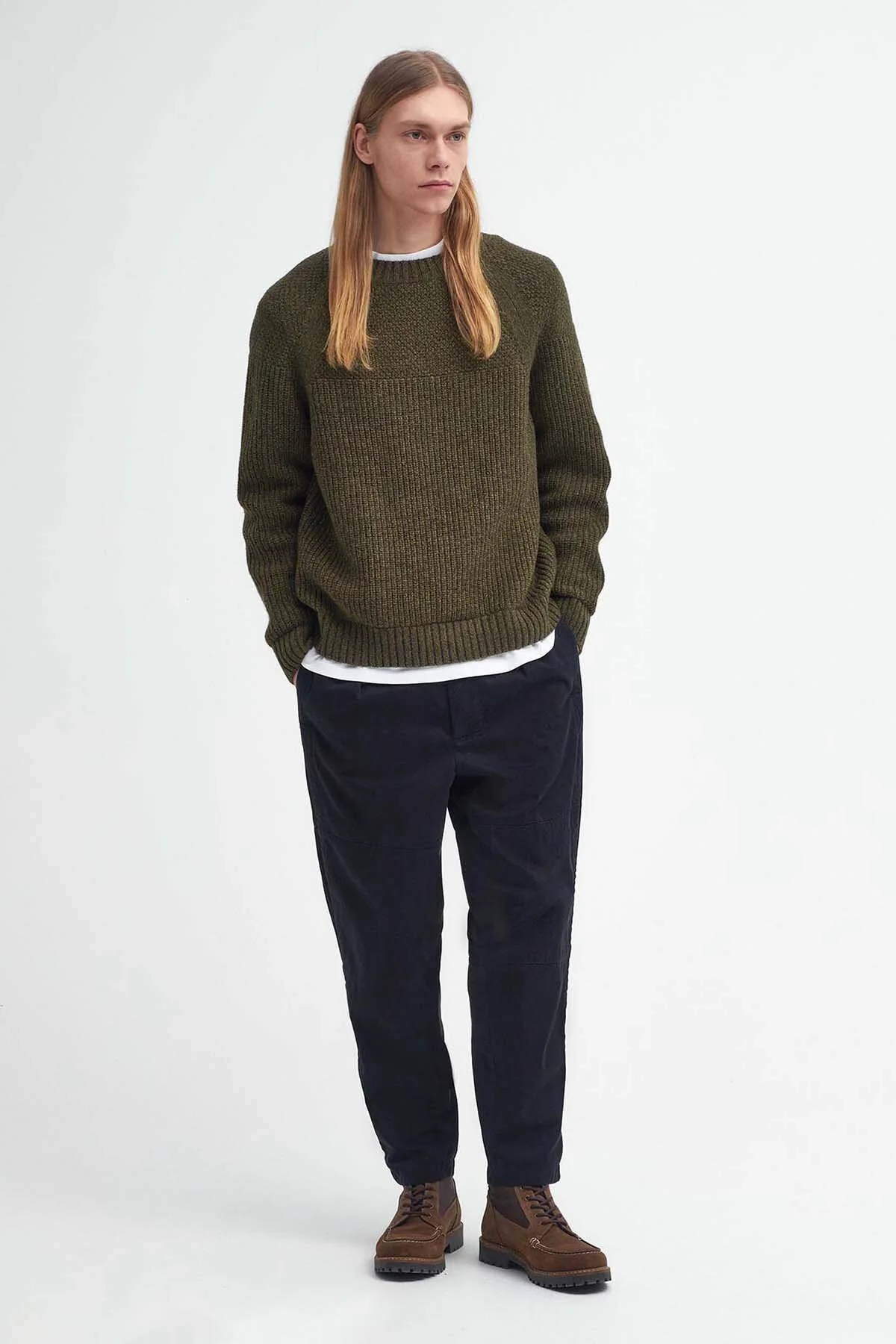 Gansey Oversized Crew Neck Jumper - SAGE MIX