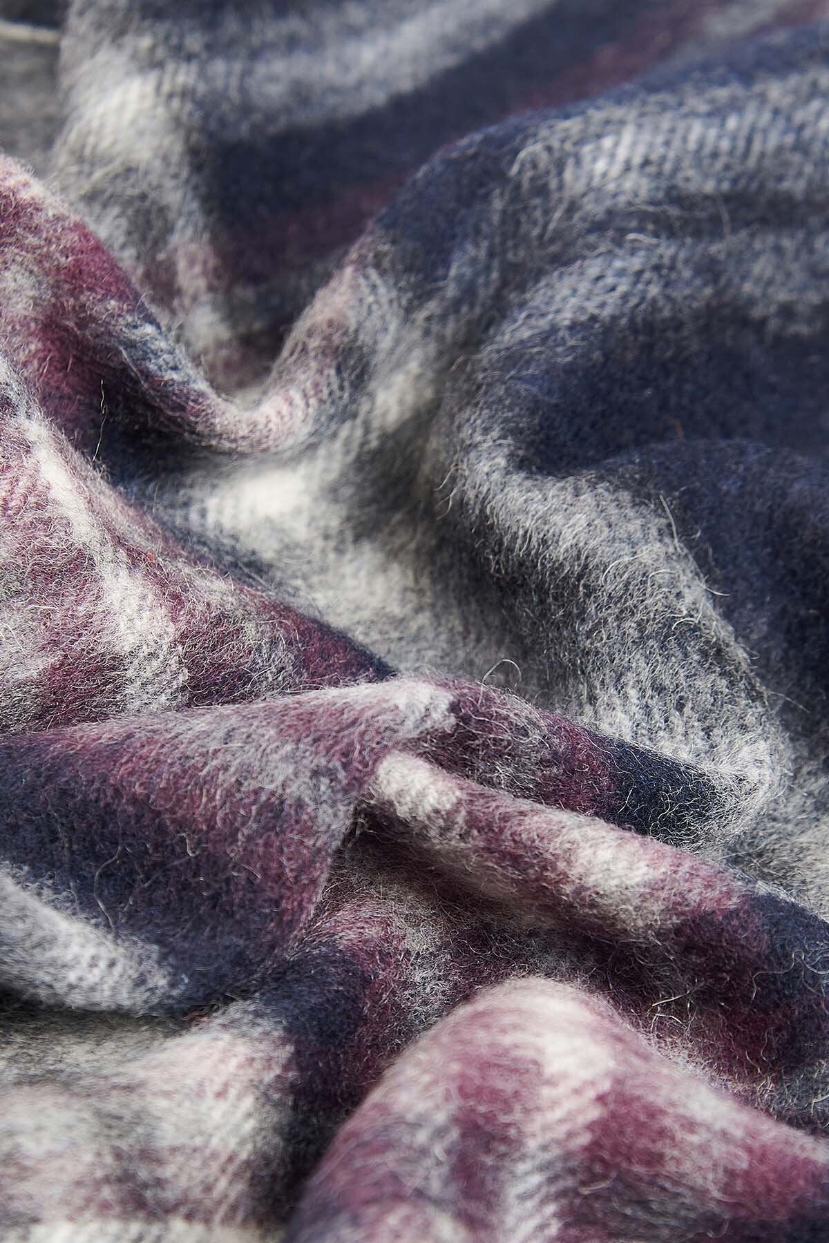 Torridon Check Scarf - BLACK SLATE TARTAN