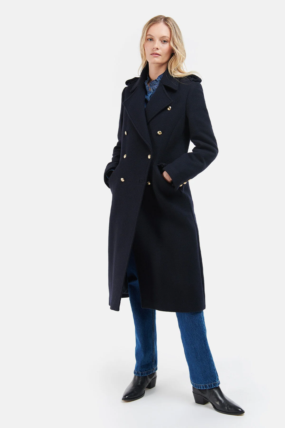 Inverraray Wool Coat - NAVY