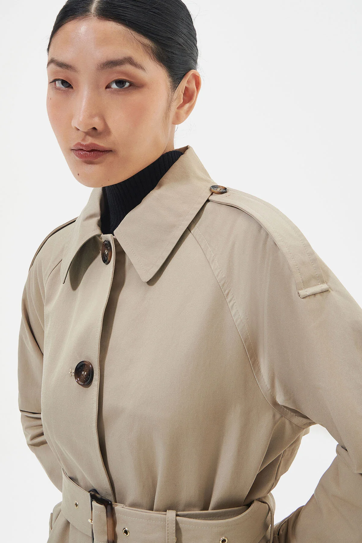 Marie Showerproof Trench Coat - LIGHT FAWN/ANCIENT P